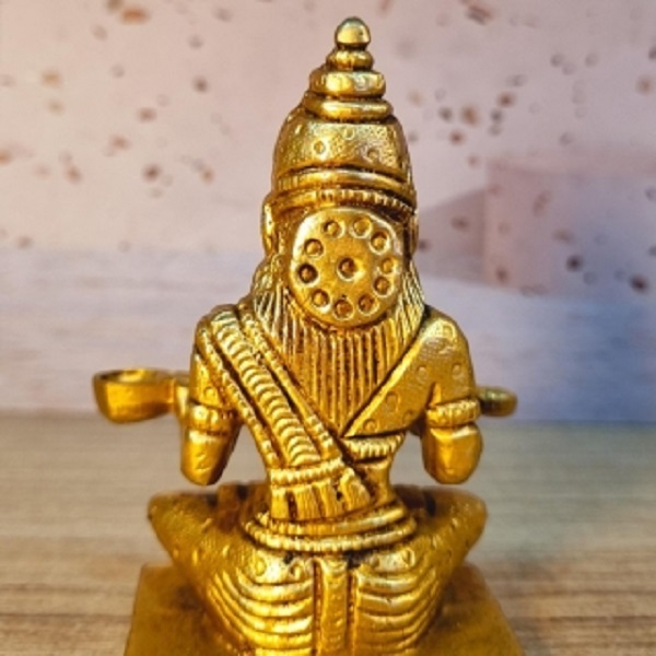 Small Brass Annapurna Murti | A Divine Touch to Your Home or Office Decor Compact Brass Maa Annapurna Statue By Aakrati ( Yellow, 3.9 inch)