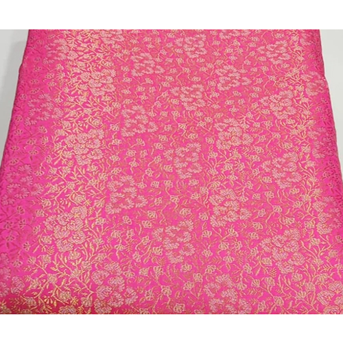 Pink Polyester Brocade Fabrics - Color: Different Available