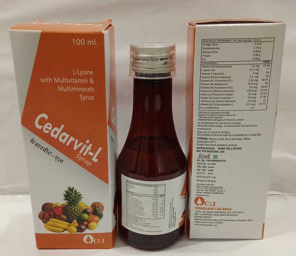 Cedarvit-L Syrup 100 Ml - Drug Type: Health Supplements
