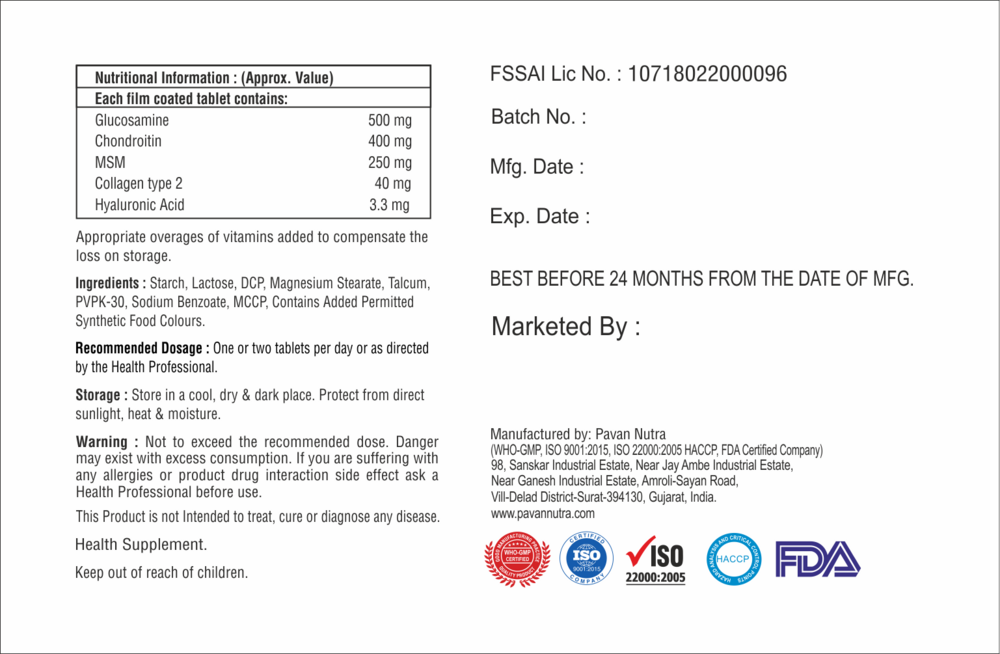 Joint Tablet - Best Before: 18 Months