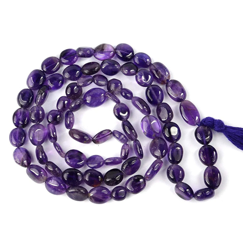 Amethyst Oval Beads Amethyst Oval Beads Mala