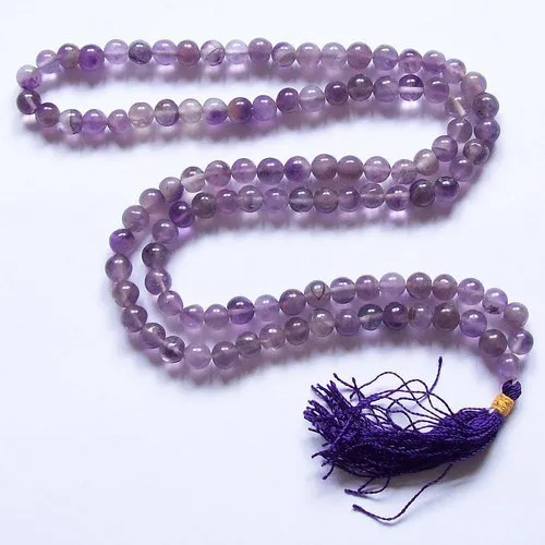 Amethyst Japa Mala 108 Beads 8 mm Size Jamuniya Mala