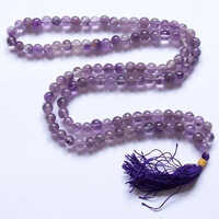 Amethyst Japa Mala 108 Beads 8 Mm Size Jamuniya Mala - Beads Colour: Purple