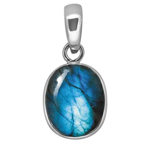 Silver Natural Labradorite Pendant