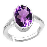 Amethyst Stone Silver Ring - Material: Gemstone