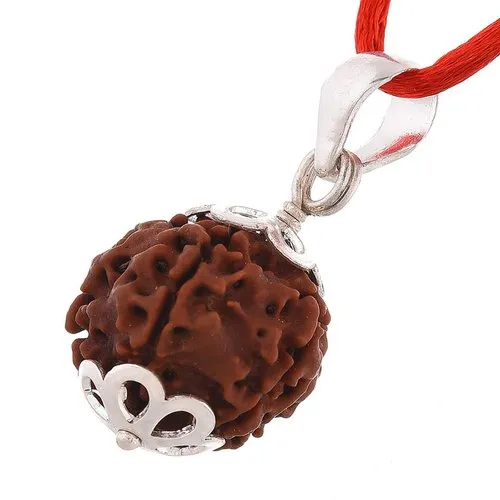 8 Mukhi Rudraksha Silver Pendant - Gender: Male