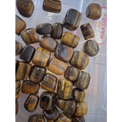 Tiger Eye Tumbled Stone - Beads Colour: Golden