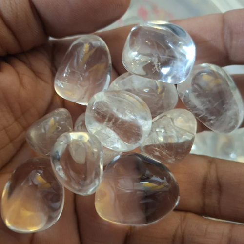 Clear Crystal Quartz Tumbled Stone - Occasion: Daily Wear