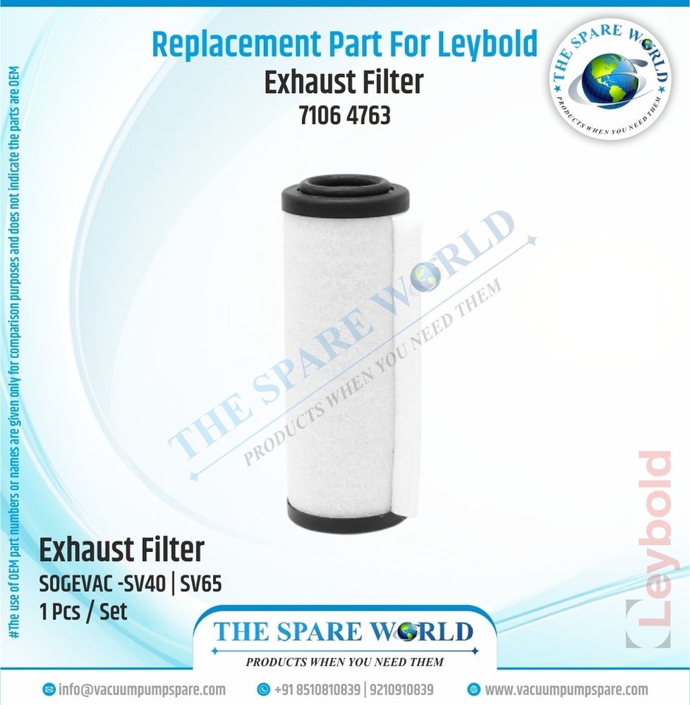 Exhaust Filter For Leybold - SOGEVAC -SV65 - 71064763