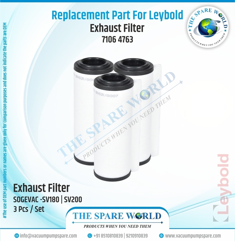 Exhaust Filter For Leybold - SOGEVAC -SV65 - 71064763