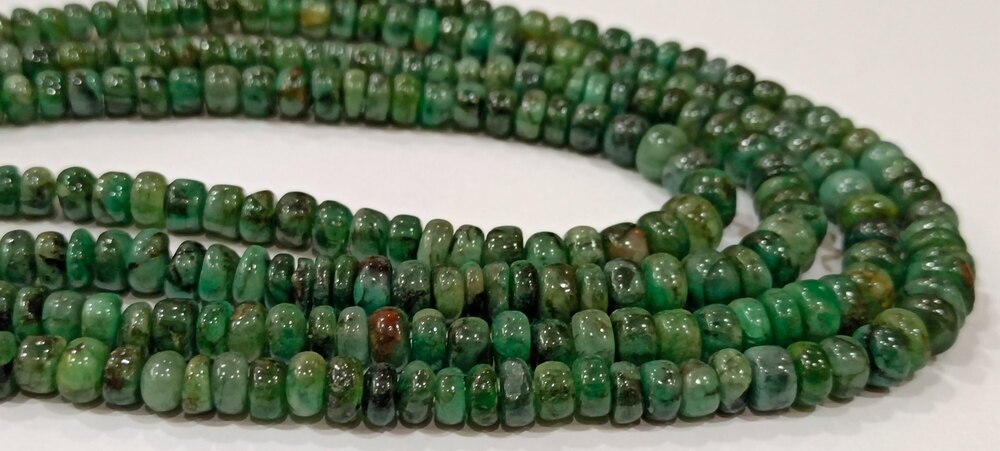 Natural Emerald Rondelle Smooth beads