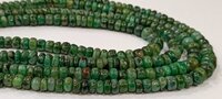Natural Emerald Rondelle Smooth Beads - Color: Green