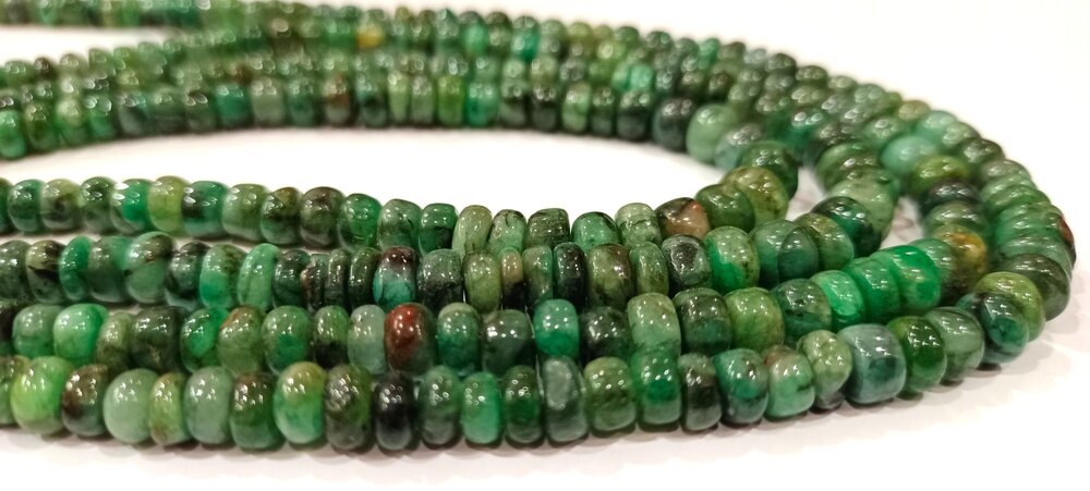 Natural Emerald Rondelle Smooth beads