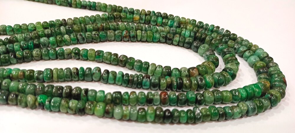 Natural Emerald Rondelle Smooth beads