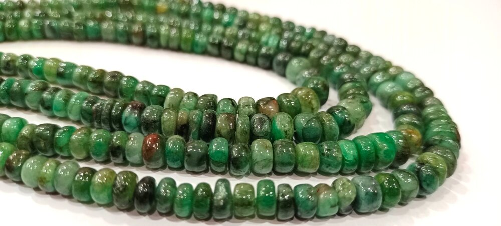 Natural Emerald Rondelle Smooth beads