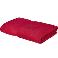 Red Microfiber Bath Towel - High-quality Microfiber, 4x2 Feet, Vibrant Red Color, Rectangular Shape, Plain Style, Suitable For Home & Hotel Use