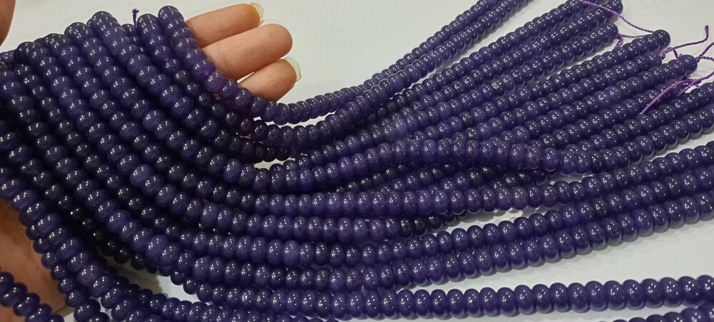 Natural Amethyst Quartz Rondelle Plain Smooth beads