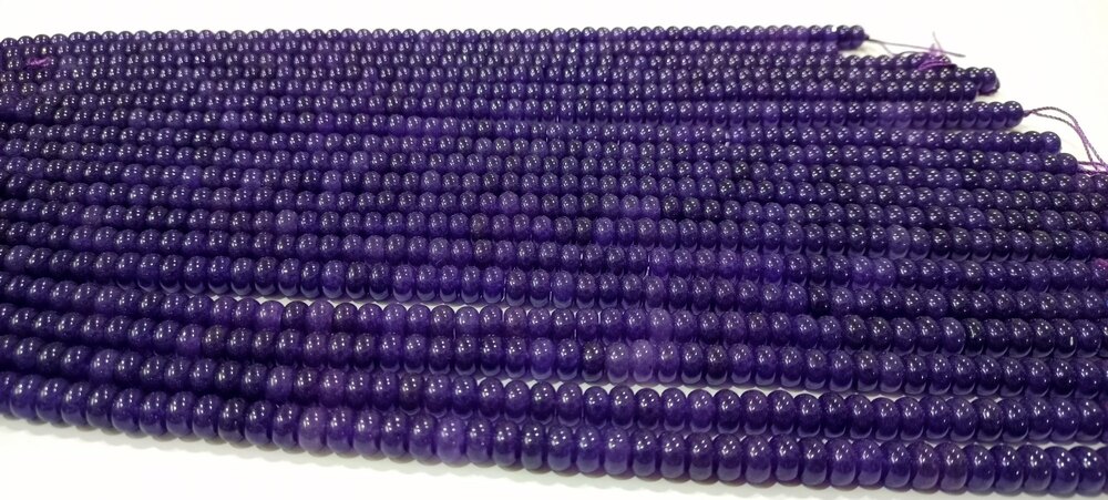 Natural Amethyst Quartz Rondelle Plain Smooth beads