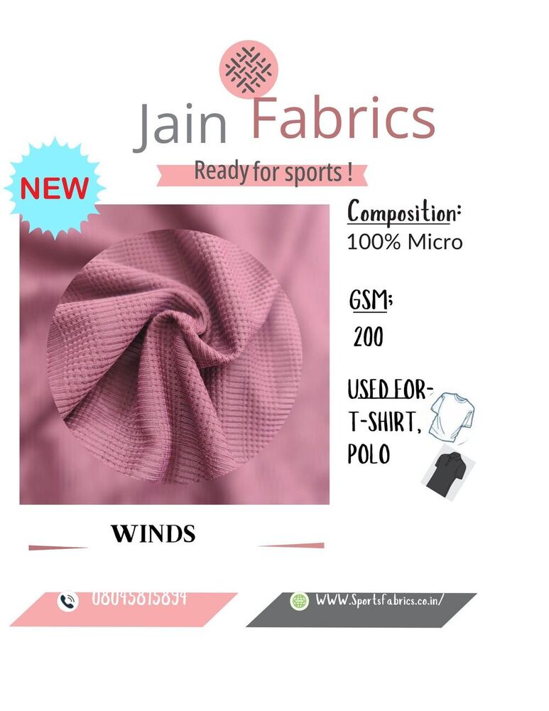 Winds Fabric - Micro Material, Different Sizes, Multi Color, 62 Width | Washable, Stretchable, Lightweight, Exceptionally Soft, Good Strength