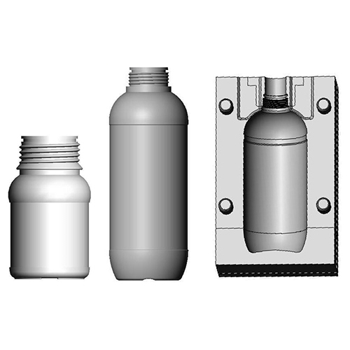 50Ml To 1 Ltr Pesticide Bottle Mould - Color: Silver