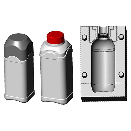 250Ml-500Ml-1Ltr Pesticide Sq Bottle Mould - Color: Silver