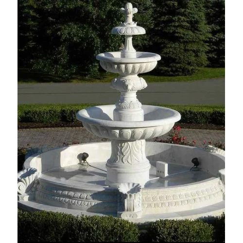 4 Feet White Marble Garden Fountains - Feature: Durable