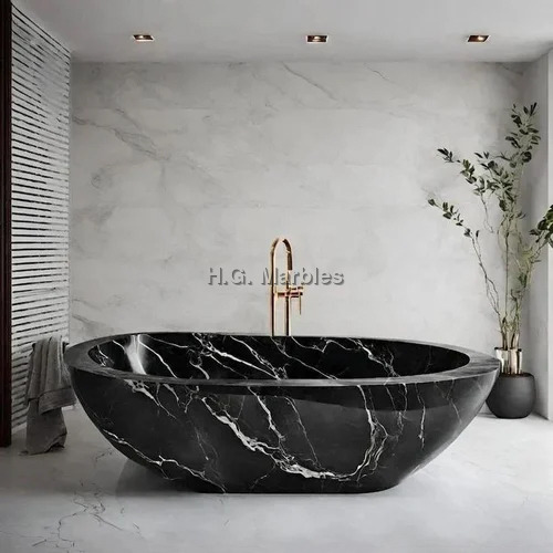 12X12 Stone Bathtub - Color: Black