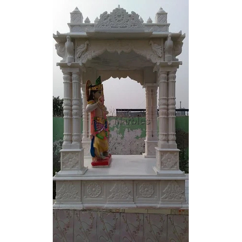 1.5 Feet White Marble Temple - Regional Style: Indian