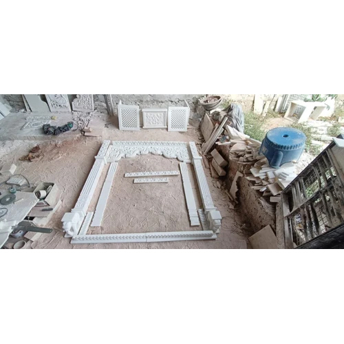1.5 Feet White Marble Temple