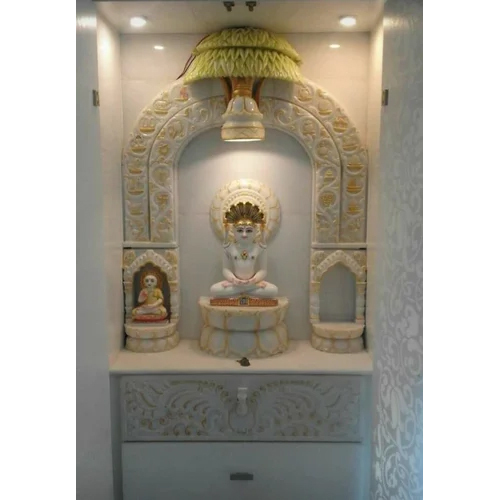 Indoor White Marble Temple - Regional Style: Indian