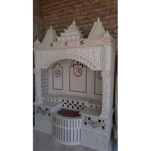 Inlay White Marble Temple For Home - Regional Style: Indian