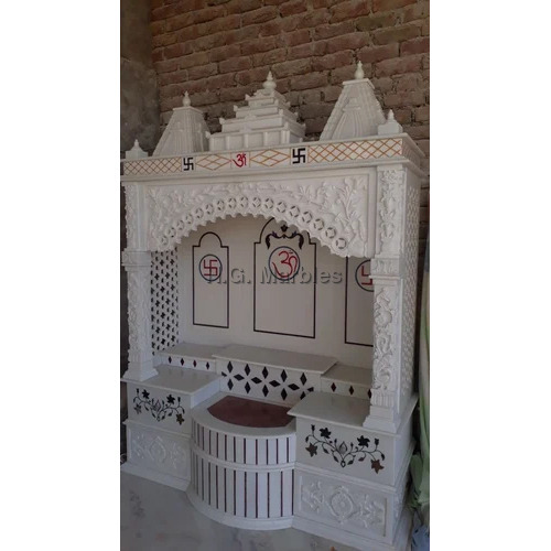 Inlay White Marble Temple For Home - Regional Style: Indian