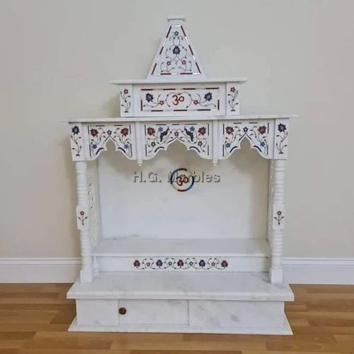 White Marble Inlay Temple - Regional Style: Indian