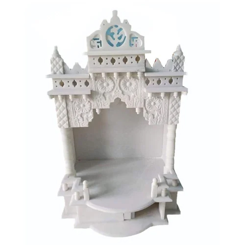 4.5 Feet White Marble Temple - Style: Religious