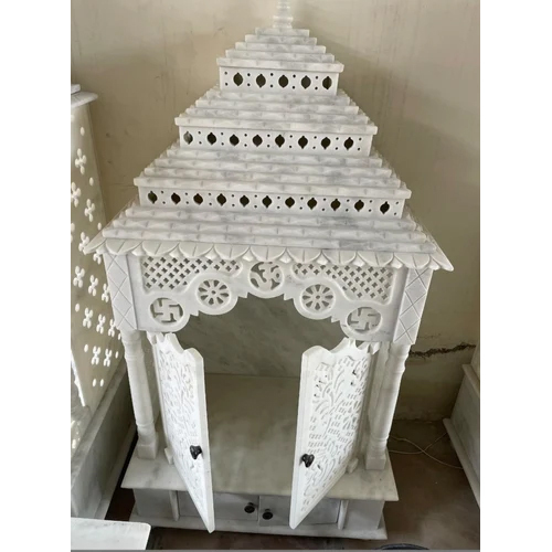 Antique White Marble Home Temple - Regional Style: Indian