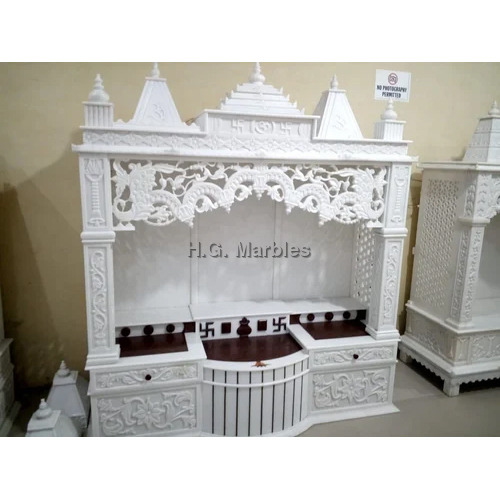 White Marble Home Tempel For Carving Work