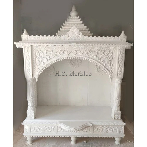 White Carved Worship Marble Temple