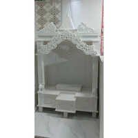 Antique White Marble Temple - 5x2x8ft | Customizable Color, Exquisite Indian Religious Design, High-quality Polished Marble