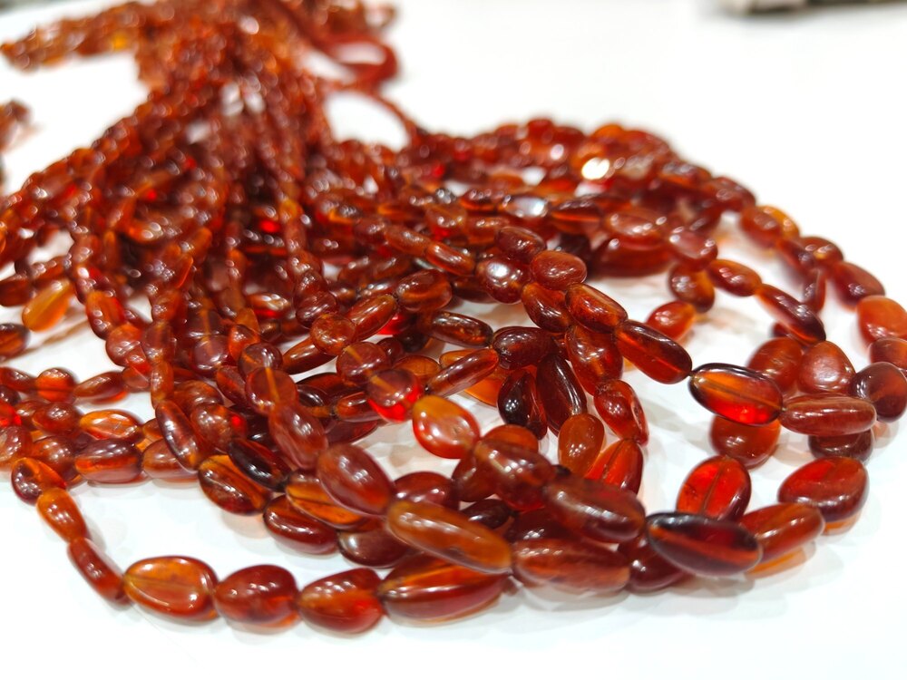 Natural Hessonite Garnet Free Shape Tumbled Beads