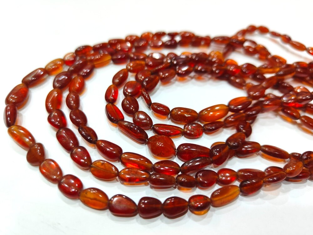 Natural Hessonite Garnet Free Shape Tumbled Beads