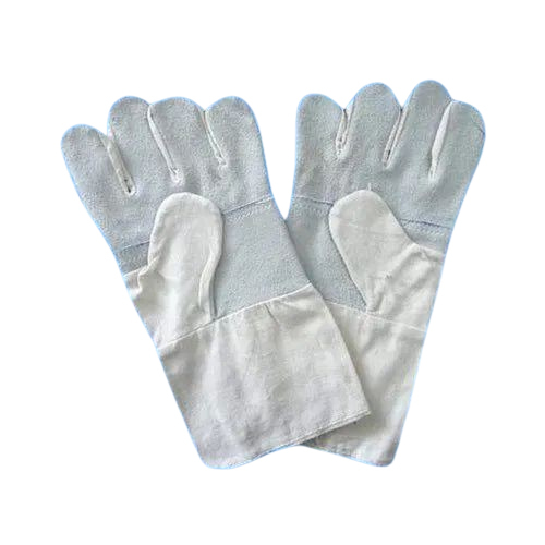 Leather Canvas Gloves - Color: White