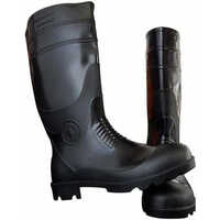 Black Pvc Gumboots - Size 9, Black Color | Waterproof, Anti-skid, Unisex Design For All Season Versatility