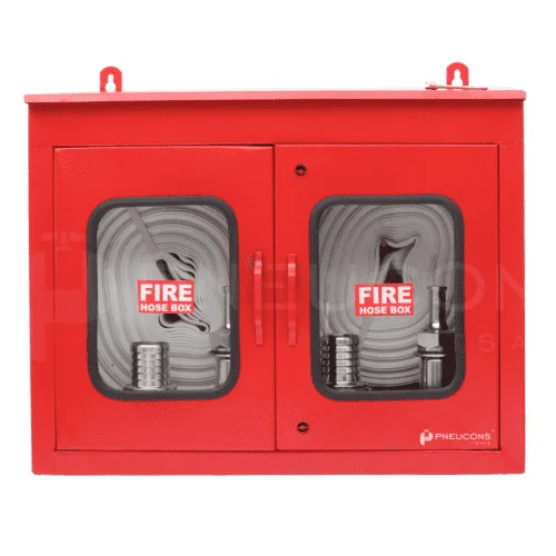 Double Door Fire Hose Box - Color: Red