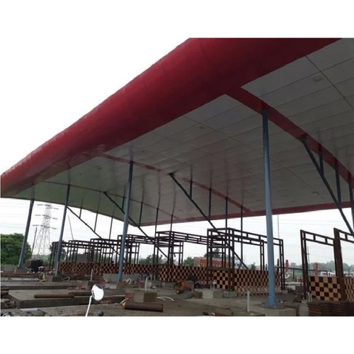 Mild Steel Petrol Pump Canopy Fabrication Services