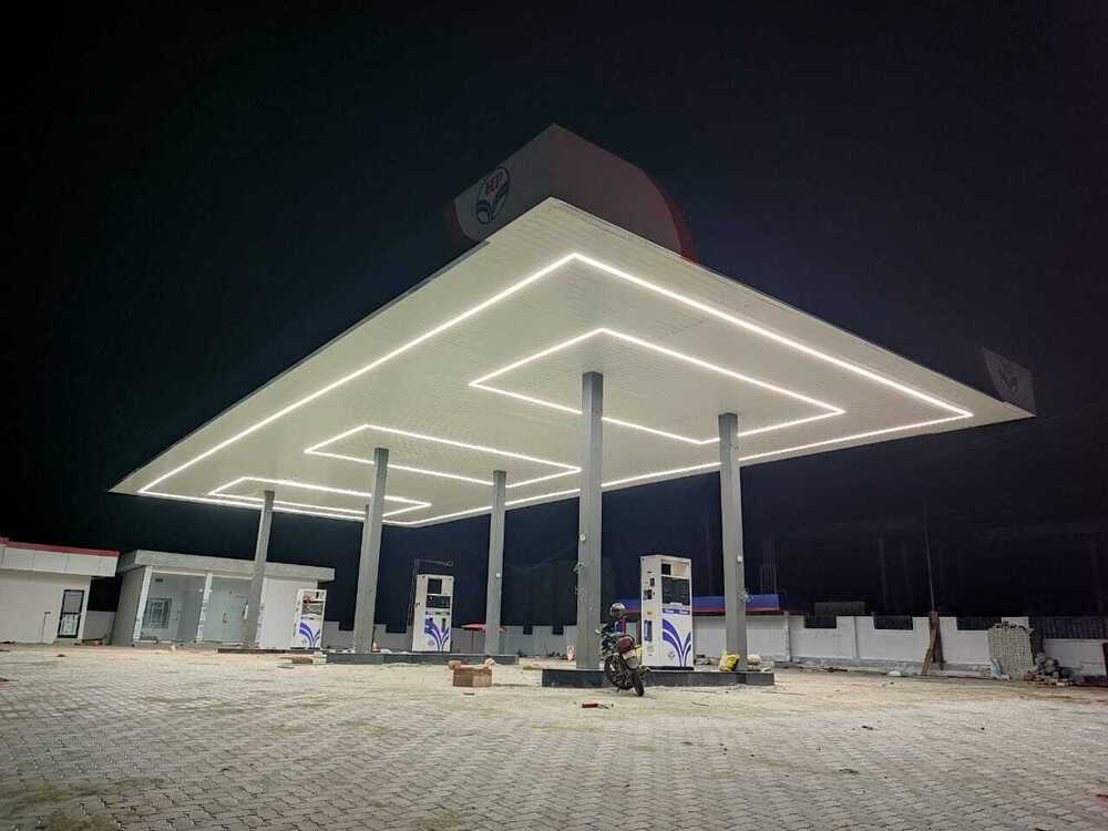 Mild Steel Petrol Pump Canopy Fabrication Services