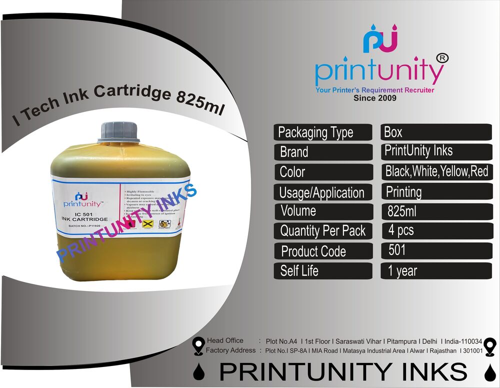 Compatible Ink 825ml For I-tech Series Cij Printer - Color: Black