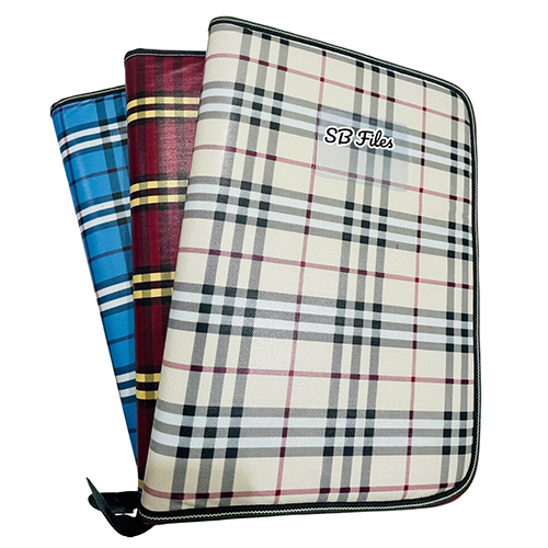 Leather Printed File Folder - Shape: Square