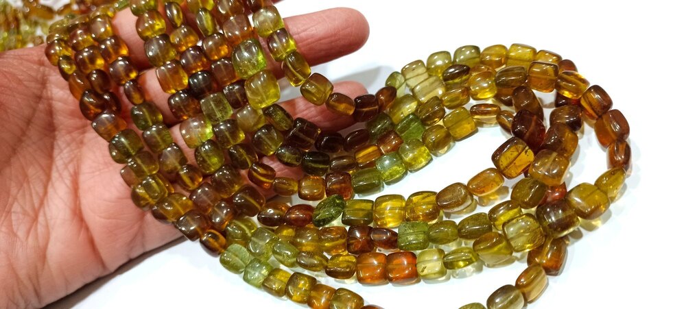Natural Green Apatite Chiclets Cushion Square  beads