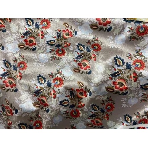 Digital Floral Printed Velvet Fabric - Color: Multicolor