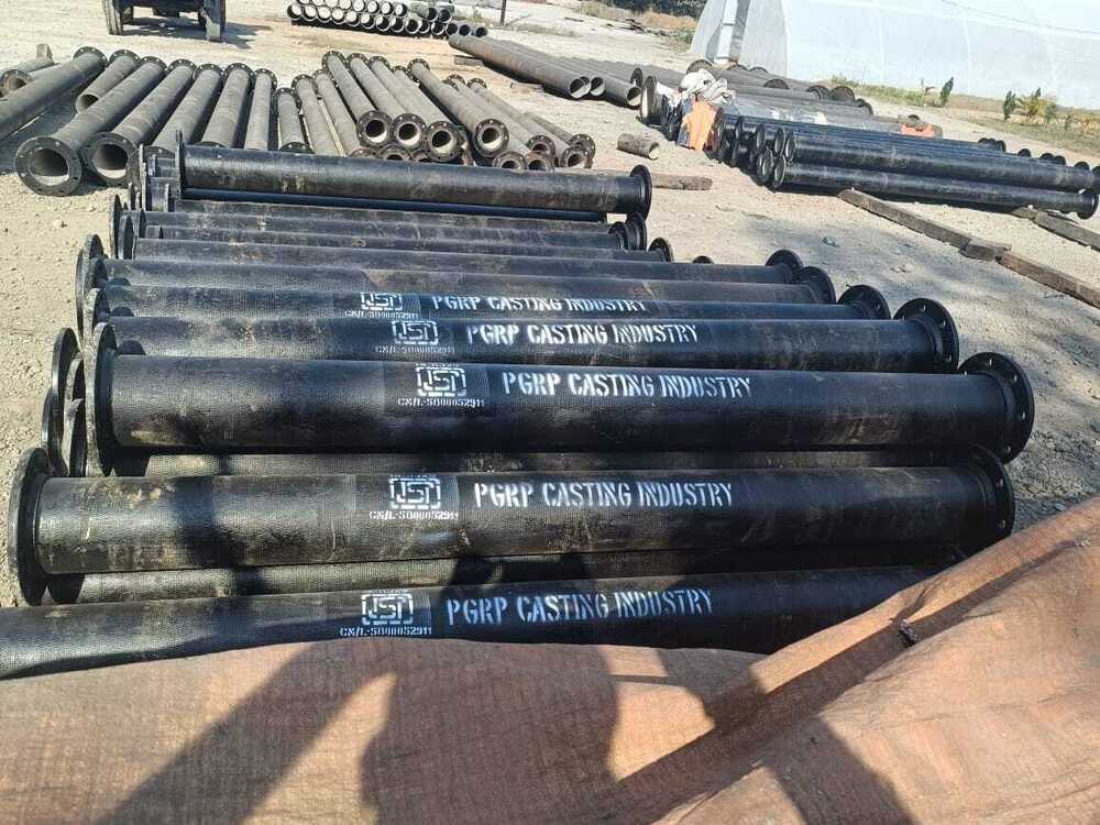 DUCTILE IRON DOUBLE FLANGE PIPE - 3 Meter Length, Black Color, Round Shape, High-Quality Cast Iron, Rigid Design, Warranty Included